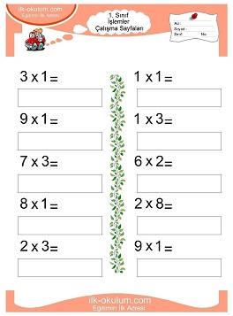 Çocuklar İçin toplam işlemi yaprak testleri 